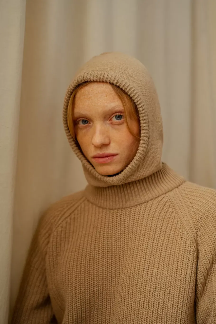 Sale Rotholz Balaclava Knit Hood - Beige