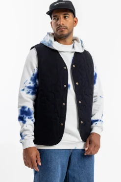 Hot Rotholz Batik Hoodie Bio Baumwolle - Blau/Off-White