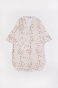 New Rotholz Beachside Kaftan Kleid Off-White