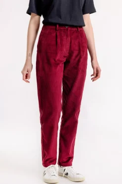 Sale Rotholz Bio Cordhose Weinrot