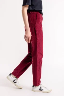 Sale Rotholz Bio Cordhose Weinrot