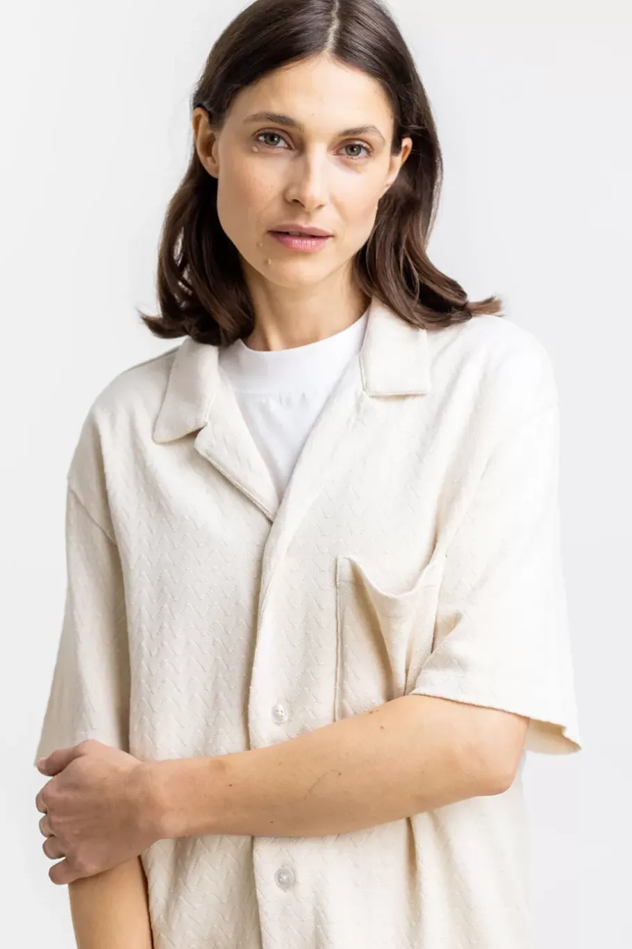 Online Rotholz Bowling Hemd Aus Bio-Baumwoll-Strick Off-White