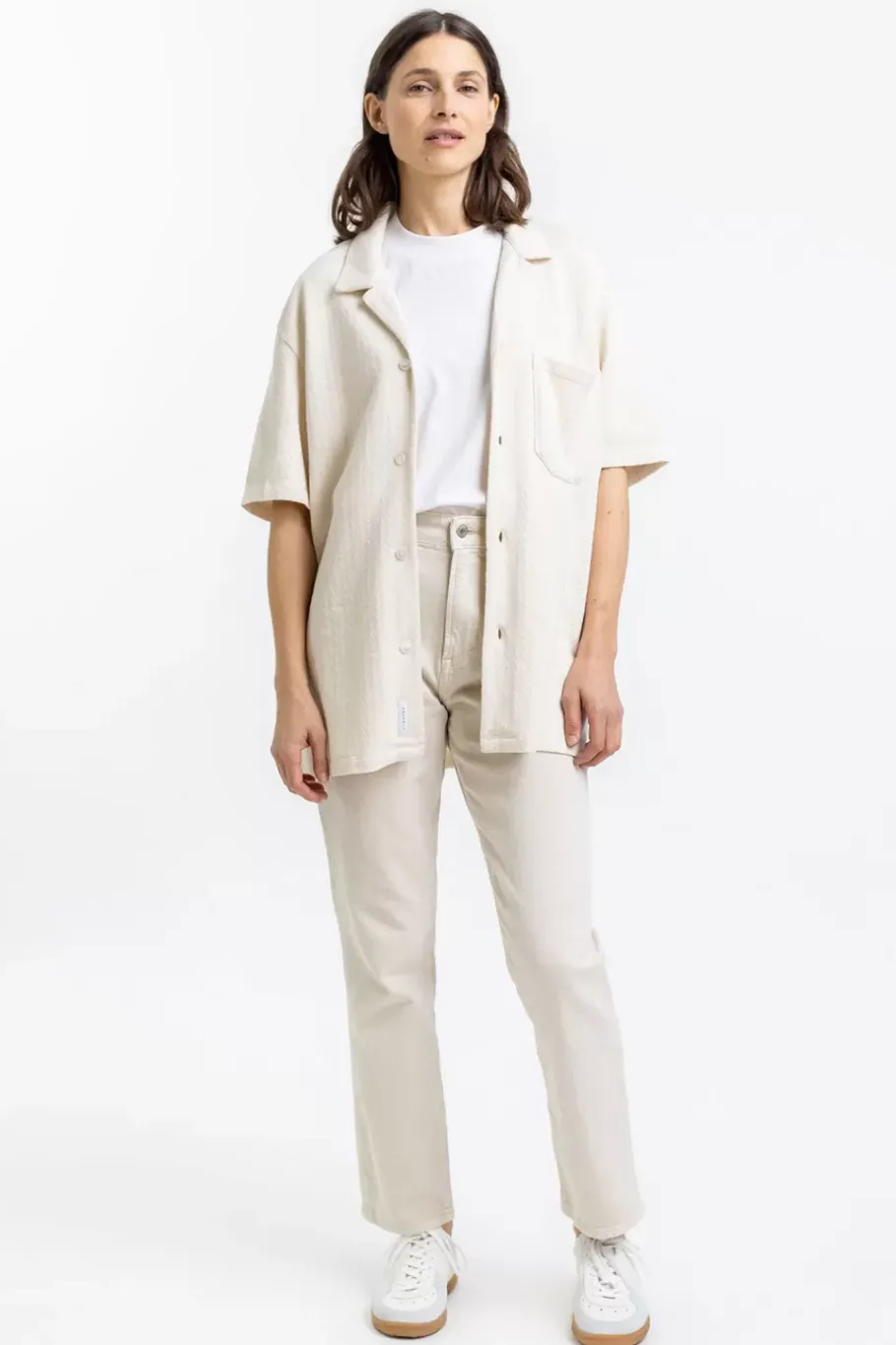 Online Rotholz Bowling Hemd Aus Bio-Baumwoll-Strick Off-White