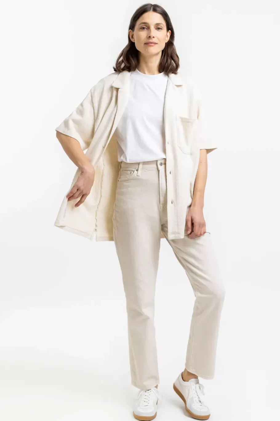 Online Rotholz Bowling Hemd Aus Bio-Baumwoll-Strick Off-White