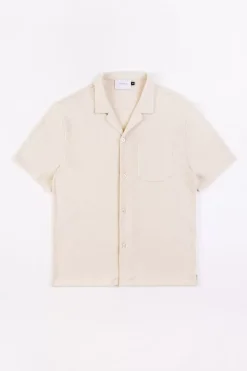 New Rotholz Bowling Hemd Aus Bio-Baumwoll-Strick Off-White