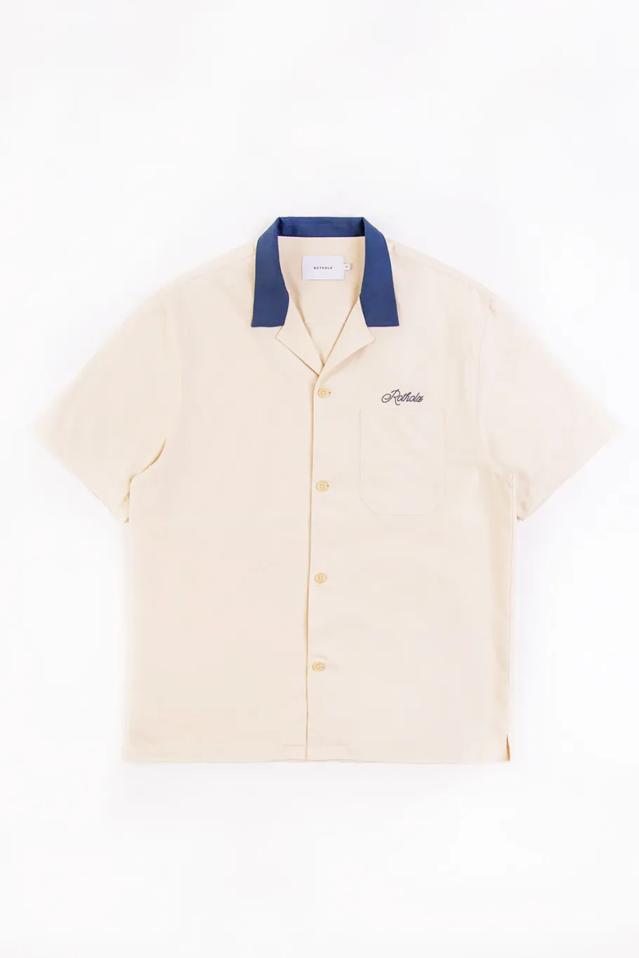Hot Rotholz Bowling Hemd Mit Kontrastkragen Off-White