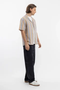 Discount Rotholz Bowling Shirt Leinen Mix - Gestreift