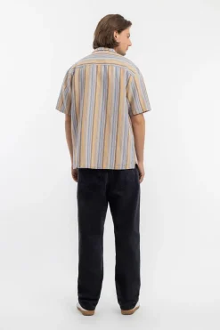 Discount Rotholz Bowling Shirt Leinen Mix - Gestreift