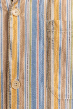 Discount Rotholz Bowling Shirt Leinen Mix - Gestreift