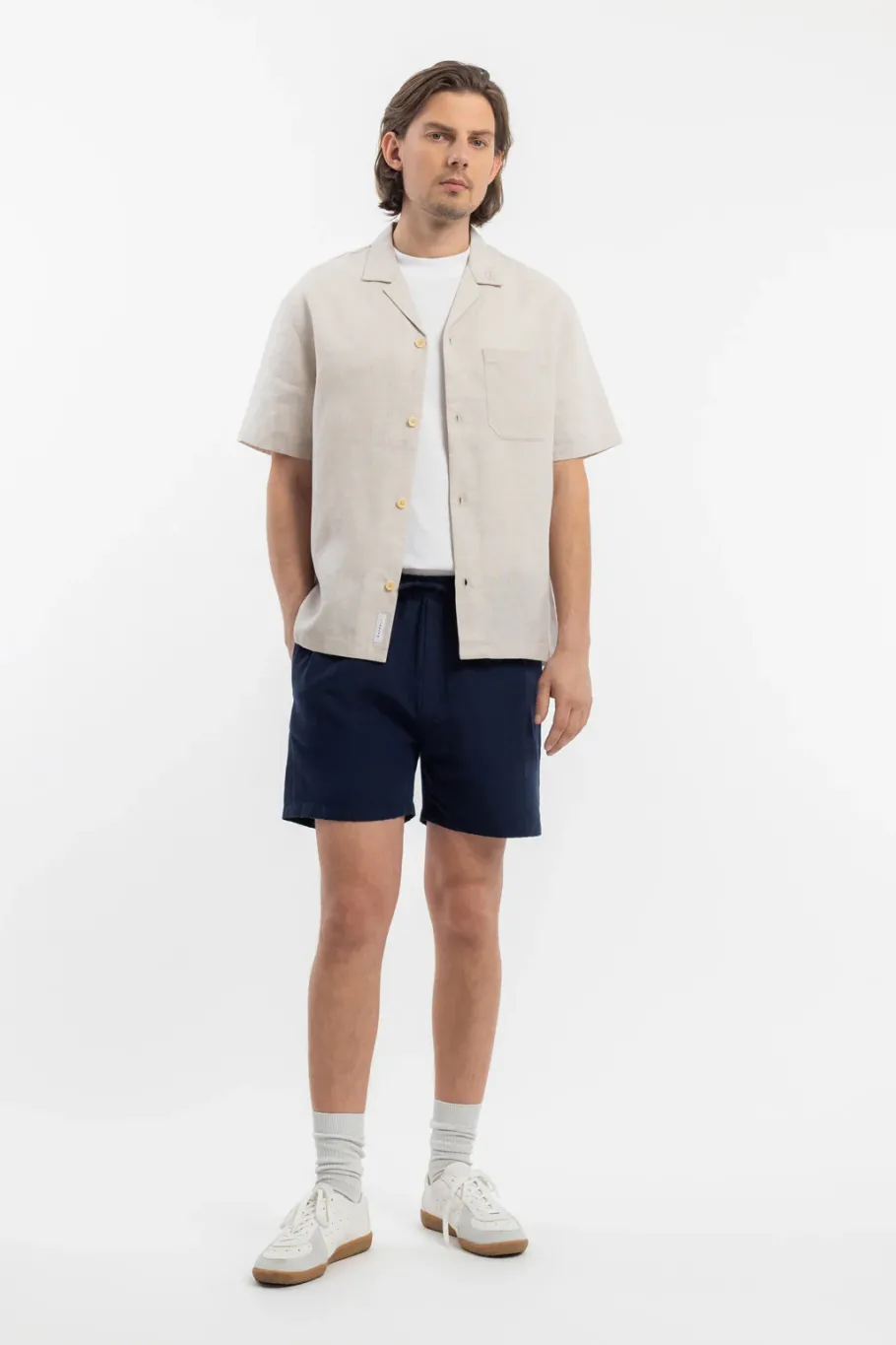 Rotholz Bowling Shirt Leinen Mix - Weis