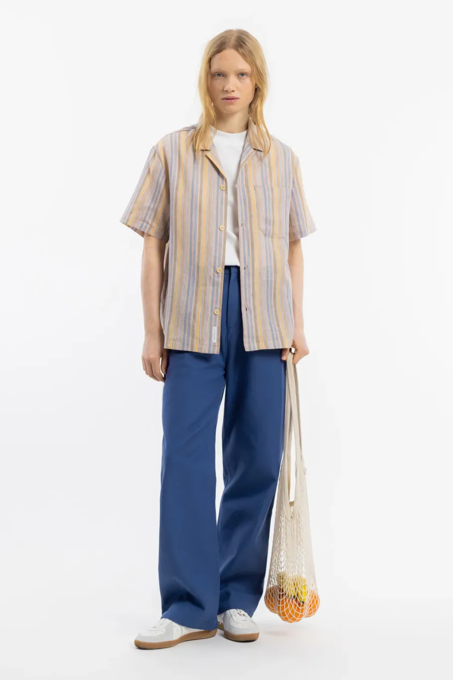 New Rotholz Bowling Shirt Leinen Mix - Gestreift
