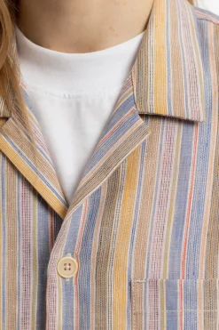 New Rotholz Bowling Shirt Leinen Mix - Gestreift