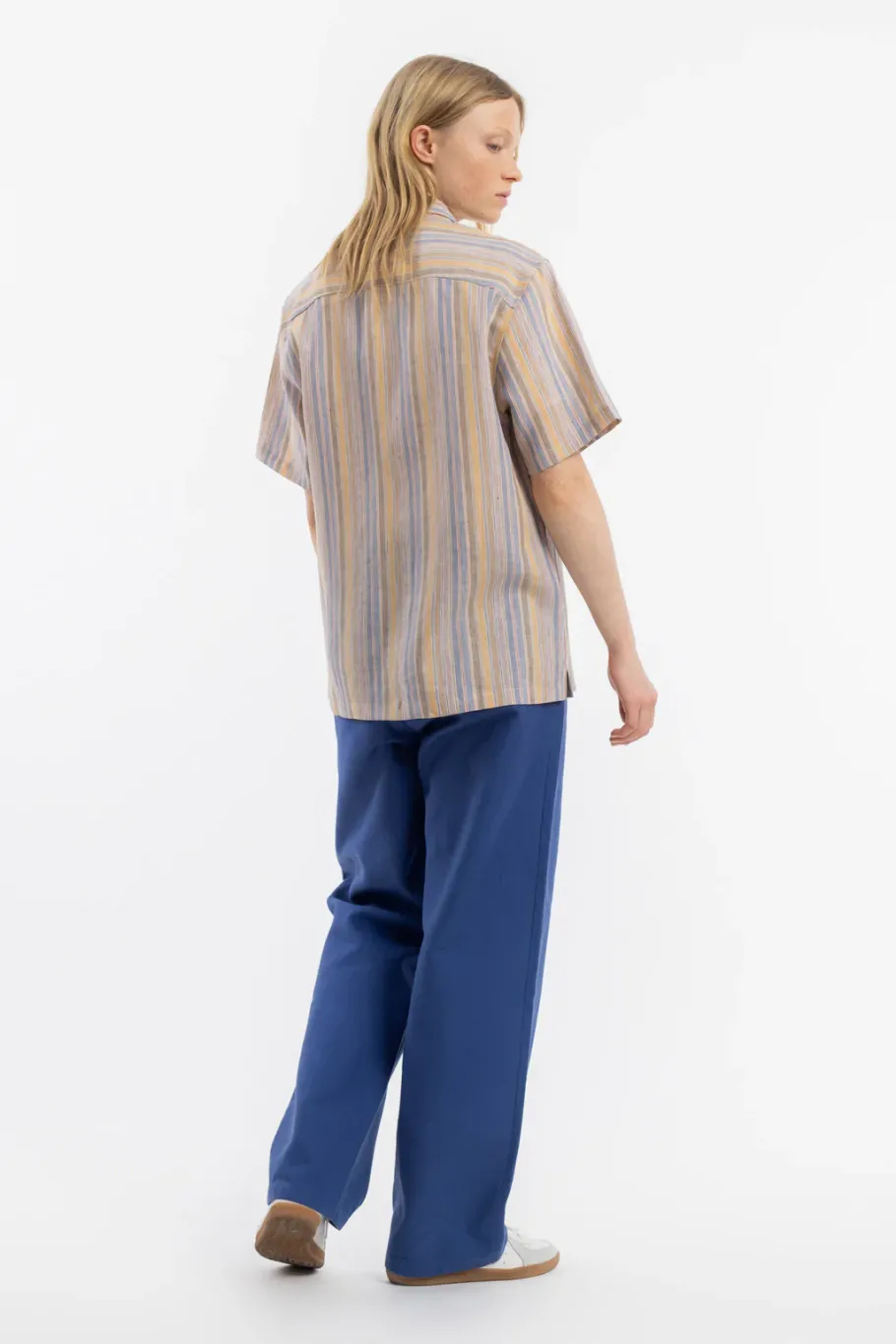New Rotholz Bowling Shirt Leinen Mix - Gestreift