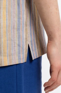 New Rotholz Bowling Shirt Leinen Mix - Gestreift