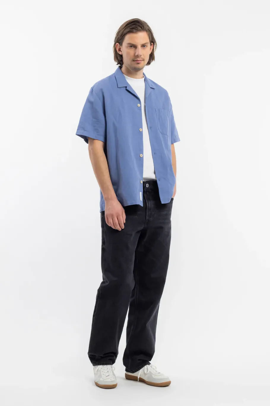 Discount Rotholz Bowling Shirt Leinen Mix - Hellblau