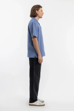 Discount Rotholz Bowling Shirt Leinen Mix - Hellblau