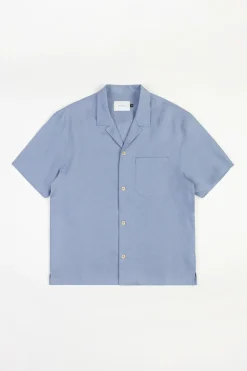 Discount Rotholz Bowling Shirt Leinen Mix - Hellblau