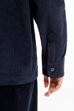 Sale Rotholz Cord Hemd Bio Baumwolle - Dunkelblau