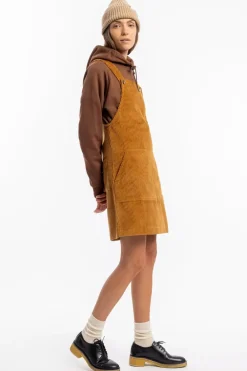 Clearance Rotholz Cord Latzkleid Bio Baumwolle - Toffee