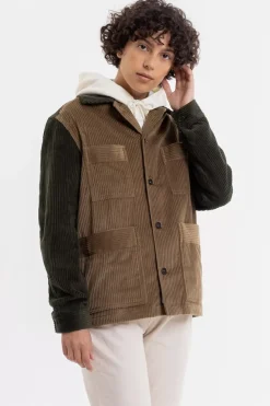 Sale Rotholz Cordjacke Aus Bio-Baumwolle Beige / Oliv