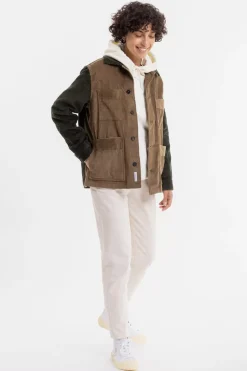 Sale Rotholz Cordjacke Aus Bio-Baumwolle Beige / Oliv
