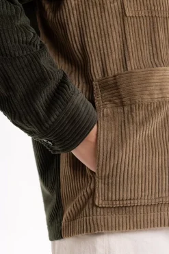 Sale Rotholz Cordjacke Aus Bio-Baumwolle Beige / Oliv