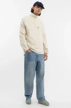 Sale Rotholz Divided Half Zip Bio Baumwolle - Weis