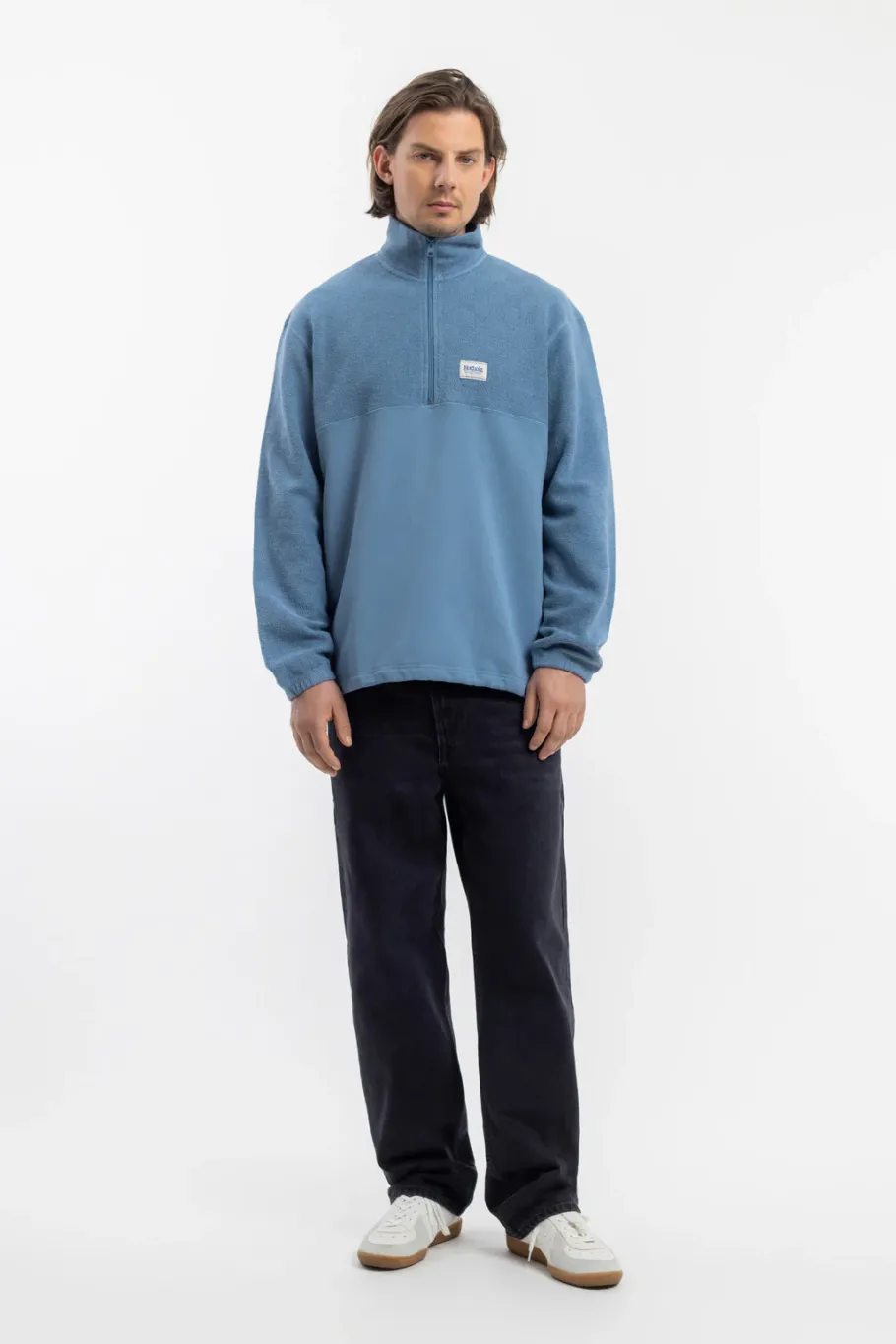 New Rotholz Divided Half Zip Bio Baumwolle - Hellblau
