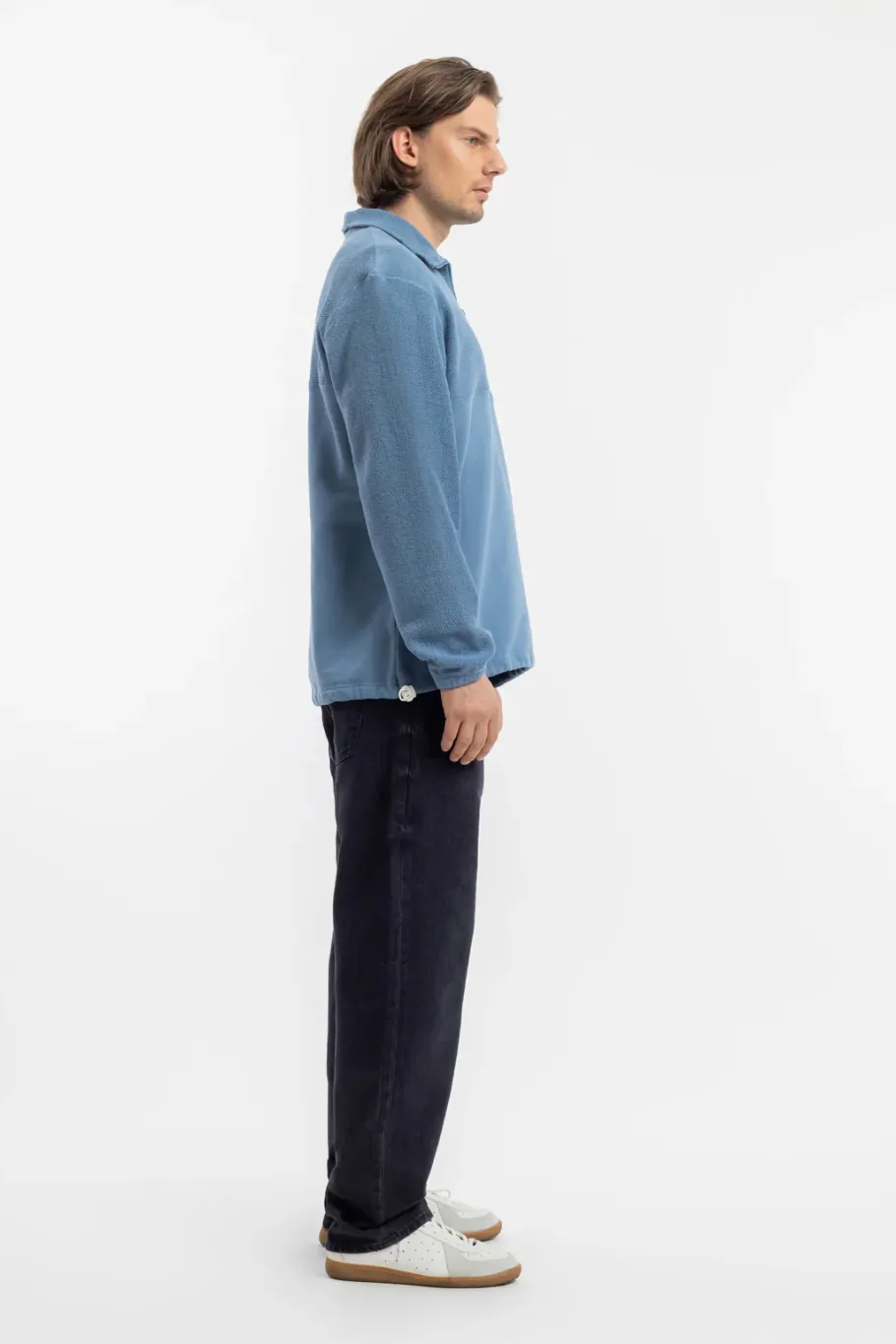 New Rotholz Divided Half Zip Bio Baumwolle - Hellblau
