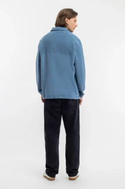 New Rotholz Divided Half Zip Bio Baumwolle - Hellblau