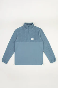 Online Rotholz Divided Half Zip Bio Baumwolle - Hellblau