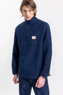 Clearance Rotholz Divided Half Zip Sweatshirt Blau