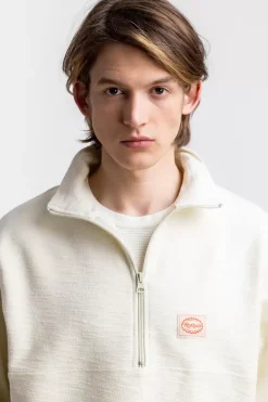 Outlet Rotholz Divided Half Zip Sweatshirt Off-White