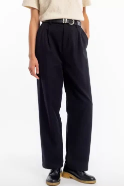 Online Rotholz Flanell Hose Bio Baumwolle - Schwarz