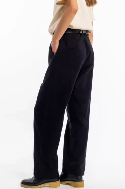 Online Rotholz Flanell Hose Bio Baumwolle - Schwarz