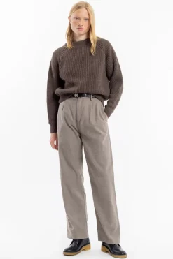 New Rotholz Flanell Hose Bio Baumwolle - Braun Meliert
