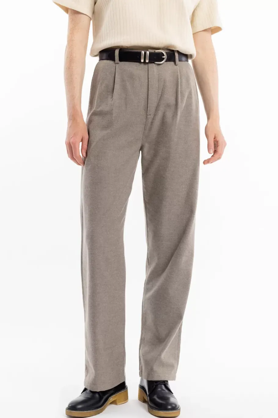 New Rotholz Flanell Hose Bio Baumwolle - Braun Meliert