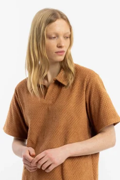 New Rotholz Frottee Polo Bio Baumwolle - Karamell