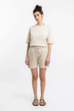 Sale Rotholz Frottee Shorts Aus Bio-Baumwolle Creme