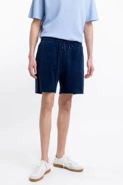 Outlet Rotholz Frottee Shorts Aus Bio-Baumwolle Blau