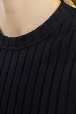 Online Rotholz Geripptes Singlet Bio Baumwolle - Schwarz
