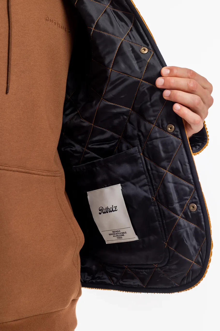 Online Rotholz Gesteppte Cord Jacke - Toffee
