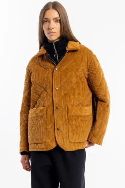 Sale Rotholz Gesteppte Cord Jacke - Toffee