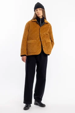 Sale Rotholz Gesteppte Cord Jacke - Toffee