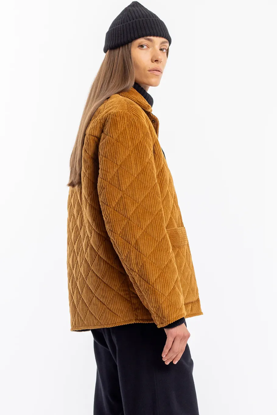 Sale Rotholz Gesteppte Cord Jacke - Toffee