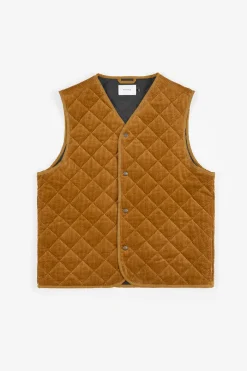 New Rotholz Gesteppte Cord Weste - Toffee