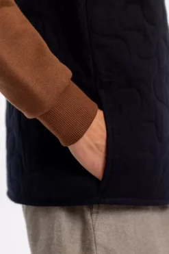 Sale Rotholz Gesteppte Flanell Weste - Schwarz