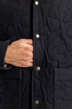 Rotholz Gesteppte Flannel Jacke - Schwarz