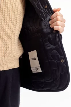 Rotholz Gesteppte Flannel Jacke - Schwarz