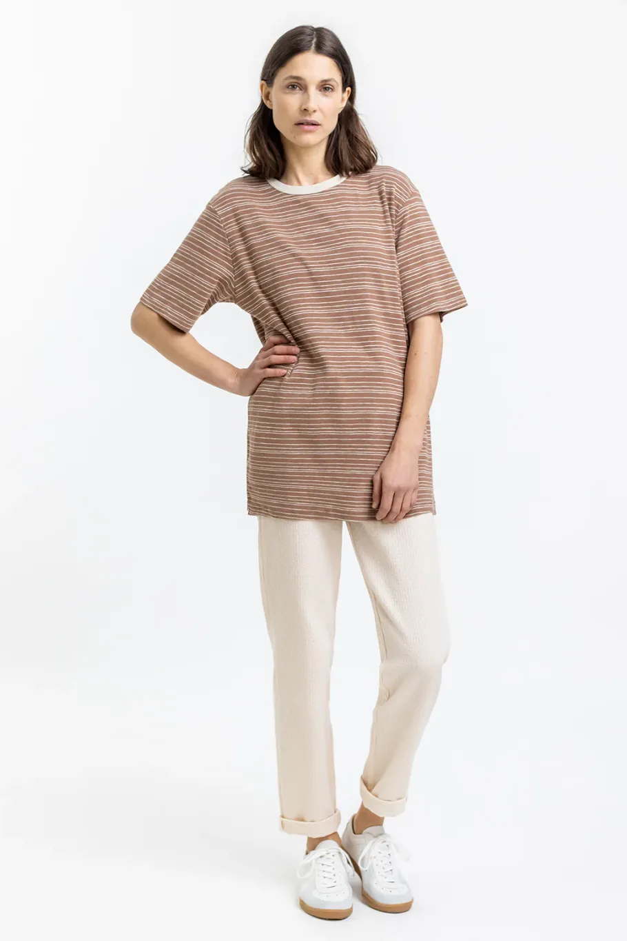 Clearance Rotholz Gestreiftes T-Shirt Braun